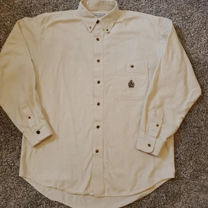 Camicia elegante casual vintage Bugle ragazzo uomo media con bottoni manica lunga marrone crest - Foto 1 di 10