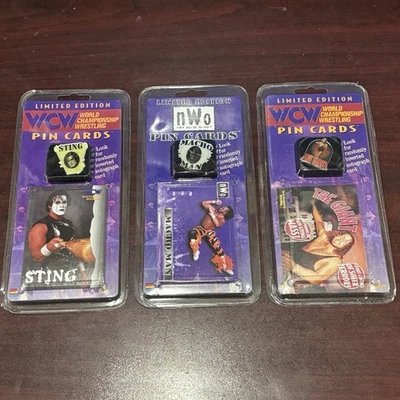 Tarjetas prendedores WCW Sting Macho Man Randy Savage The Giant WWF WWE Big Show Foto 1 de 2