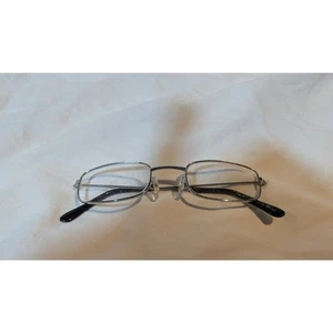 Silver Colored Rectangle Eyeglass Frames - Picture 1 of 3