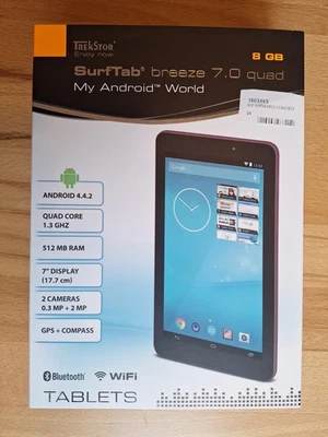TrekStor SurfTab breeze 7.0 quad 8GB TOP Zustand mit OVP + original Displayfolie - Bild 1 von 4