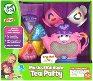 LeapFrog Musical Rainbow Tea Party Teapot Tea Set 50+ Phrases Light & Sounds NEW - Picture 1 of 6