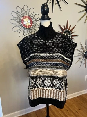 MADEWELL Pullover Suéter Chaleco Mujeres LRG Cuello Simulado Tribal Islas Justas Mezcla de Lana Foto 1 de 4