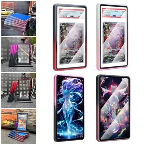 Magnetic Aluminum Metal Case UV-Resistant Tempered Glass For PSA Graded Cards - Picture 1 of 26