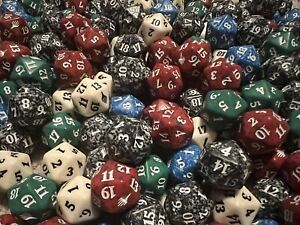Lot of 10 Magic the Gathering 20 Sided Dice D20 Spindown Life Counter