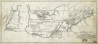 1886 Aboriginal Native American Indians Tennessee Map History Wall Poster Print - Image 1 of 2