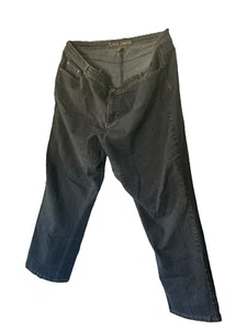 Ashley Stewart Plus SZ 20pt Denim Jeans Wide Leg Buttons Zipper - Picture 1 of 14