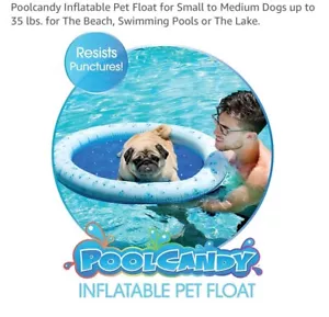 Dog Pool Float Resists Punctures Up to 35lbs 36x28 PVC Inflatable New - Picture 1 of 7