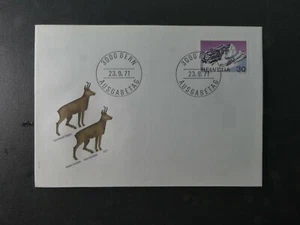 B17 Schweiz Suisse Schweizer Alpen 1971 Ausgabetag Capricorne - Bild 1 von 1