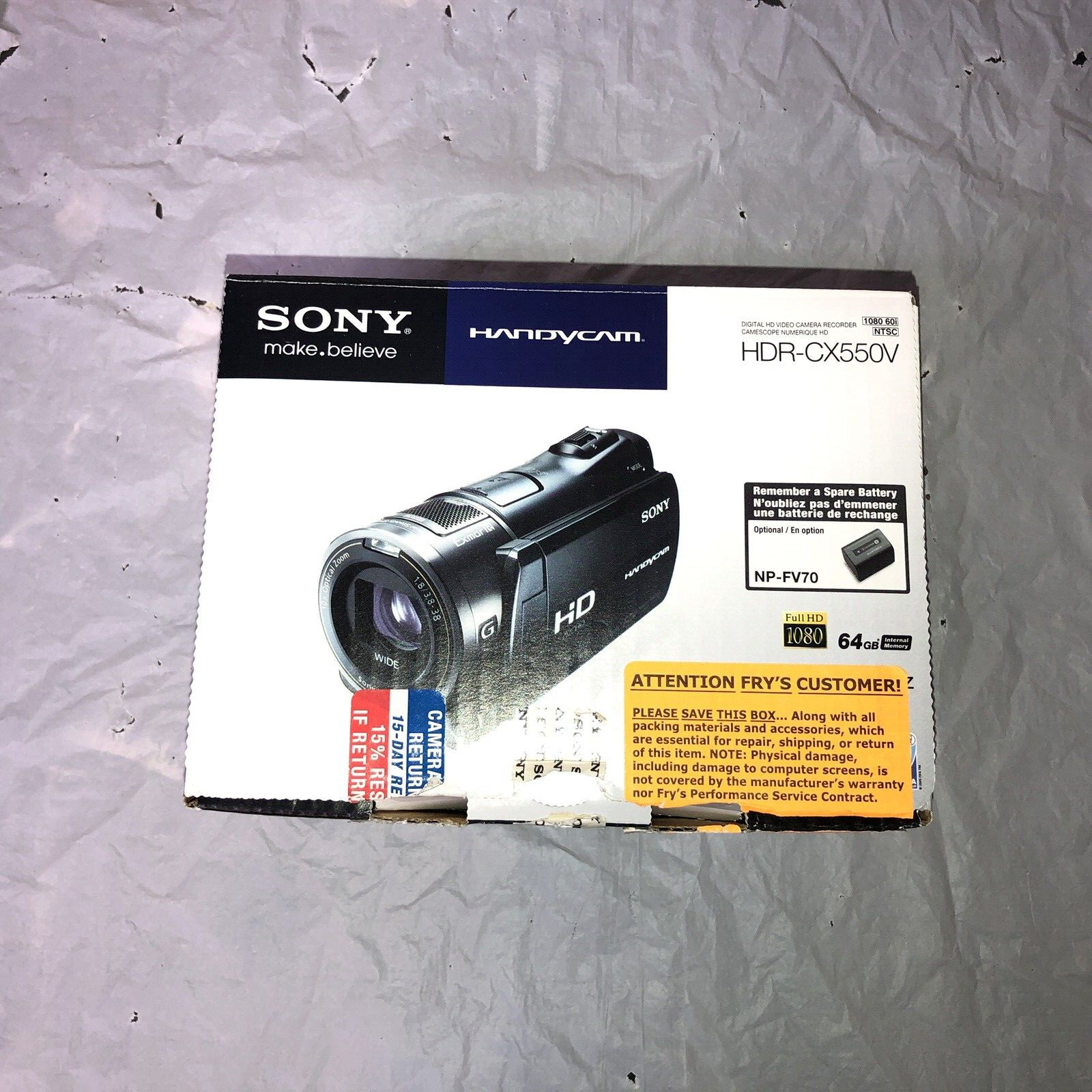 Sony HDR-CX550V Full HD Black #0162 Tested! | eBay