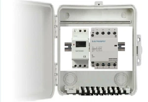 Lighting Timer 24Hrs 7 Day, 4Pole Time Switch 4 Circuit, Box 40A  110V 120V 40A - Picture 1 of 8