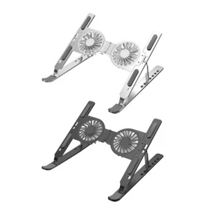 Foldable Laptop Stand with RGB Cooling System Adjustable Angle for 17" Notebooks - Photo 1/10