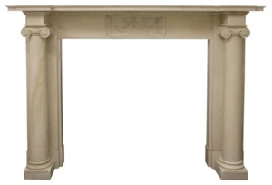 Antique Georgian pillared marble fireplace surround in statuary marble. C. 1800 - Picture 1 of 9