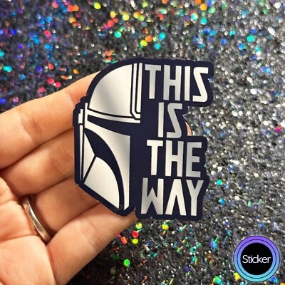 Star Wars Sticker the Mandalorian Helmet This is the Way - Image 1 of 3