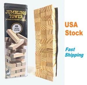 Cardinal Games Jumbling Tower Game with 48 Wood Pieces Game Of Strategy & Nerves - Picture 1 of 9
