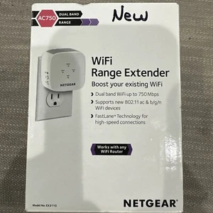 NEW Netgear AC750 EX3110-100NAS WiFi Wall-Plug Range Extender & Signal Booster - Picture 1 of 7