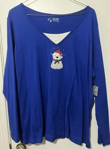 EDICIONES DE VACACIONES Para Mujer Azul Vacaciones Pullover Camiseta Talla 2X Nuevo Con Etiquetas - Imagen 1 de 1