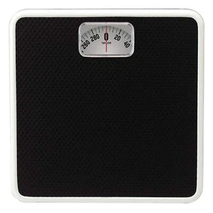 Taylor 9.8” x 9.8” 300 lb Analog Dial Bathroom Scale with Dial Display Black - Picture 1 of 7