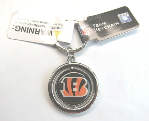 NFL Cincinnati Bengals Spinning Logo Key Ring Keychain Forever Collectibles Cover