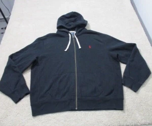 Polo Ralph Lauren Full Zip Heavyweight Hoodie Sweatshirt Mens XXL Black Pony - Picture 1 of 13
