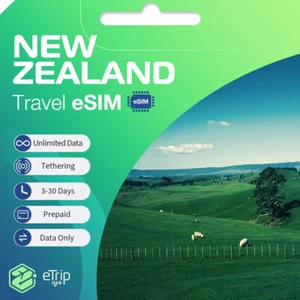 eSIM, New Zealand (NZ) Travel eSIM, Prepaid SIM, 3-30 Days, 3GB-20GB - Promotion - Photo 1 sur 3