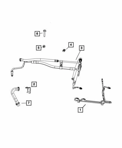 Manguera de retorno de dirección asistida genuina Mopar 2007-2008 Chrysler Pacifica 4880914AC Foto 1 de 1