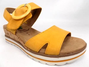 NEW! Spring Step Women's Loriya-Y Wedge Heel Yellow Sandals Size 8.5 M - Picture 1 of 11
