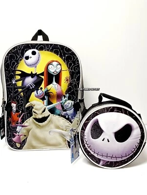 Disney Jack Skellington 16" Backpack Sally Nightmare Before Christmas Lunch Bag  - Image 1 of 4