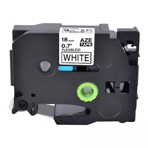 Cinta de etiqueta flexible blanca 18 mm compatible con Brother P-Touch TZ TZe-FX241 1 PAQUETE - Imagen 1 de 12