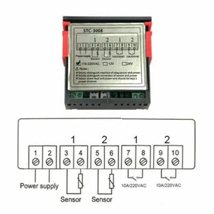 110-220V STC-3008 Digital Thermostat Electronic Dual Controller Heating Cooling - Picture 1 of 9
