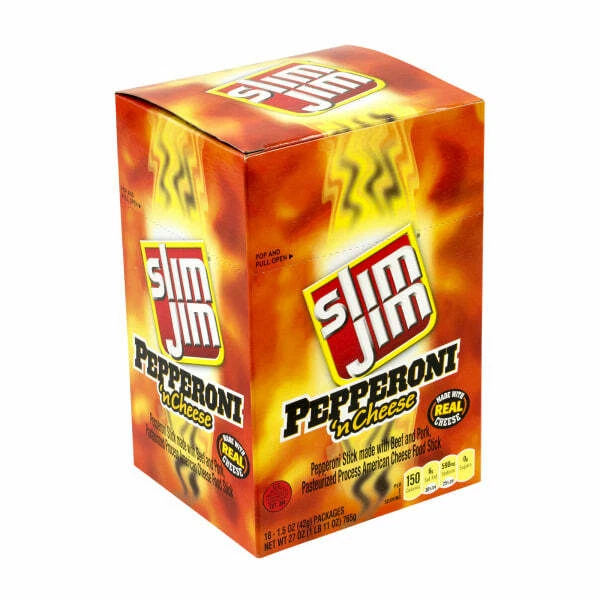 Slim Jim Pepperoni'n Cheese Stick caja de 18 quilates Foto 1 de 1