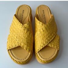 Pons Quintana Yellow Platform Woven Leather Sandals Size 10