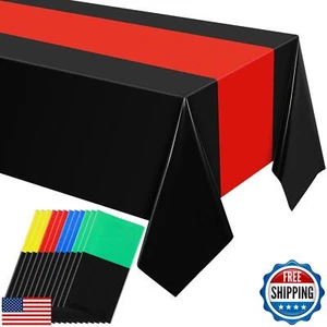 Oudain Disposable Plastic Tablecloths 54" x 108" for Rectangle Tables Cloths - Picture 1 of 5