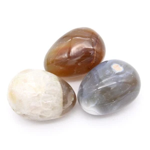 Agate 3x Tumbled Stones 25x35mm - Picture 1 of 2