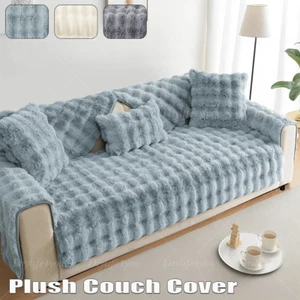 Plush Rabbit Sofa Cover Universal Non-slip Sofa Mat Warm Soft Sofa Towel Couch - Picture 1 of 29
