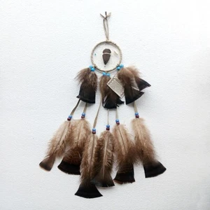 Native American Dream Catcher, Handmade, Feathers and Beads, 17" Long - Imagen 1 de 1