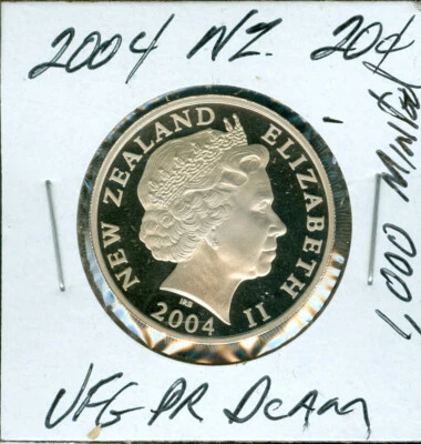 2004 НОВАЯ ЗЕЛАНДИЯ 20 ЦЕНТОВ УЛЬТРА ЛУЧШИЙ КЛАСС ДОКАЗАТЕЛЬСТВО DCAM 1000 ОТЧЕКАНЕН РЕДКАЯ. - Изображение 1 из 2