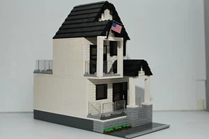 Brick House White Masonry Modular City Custom Model Built compatible with LEGO - Picture 1 of 5