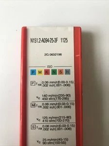 SANDVIK - 10 NUEVAS INSERCIONES DE RANURA DE CARBURO N151.2-A094-25-3F 1125 - Imagen 1 de 2