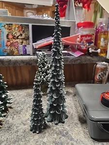 Dept 56 Village PENCIL PINE 95246 set of 2 Christmas winter village scene - Picture 1 of 2