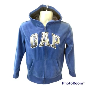 Gap Kids Boys Fleece Hoodie sweat jacket Size L (10) Long sleeve Blue zipper - Picture 1 of 5