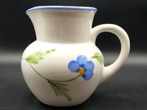 ELPA Alcobaca Water Pottery Pitcher Hand Painted Blue Flowers Portugal 3451 - Picture 1 of 8