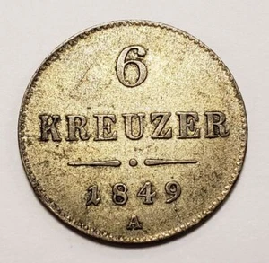 1849-A  Austria 6 Kreuzer - KM2200 - SKU-F5673 - Picture 1 of 2