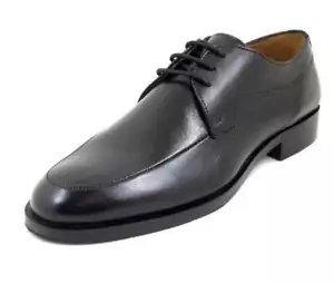 Scarpe Uomo Eleganti Cerimonia Ufficio Stringate Derby in Vera Pelle Nero - Imagen 1 de 4