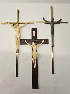 Kreuz Wandbehang Metall/Kunststoff Kruzifix INRI religiös katholisch 3 Stück - Bild 1 von 9