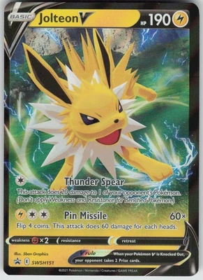 Pokemon Jolteon V - SWSH151 SWSH: Sword & Shield Promo Cards Promo NM - Image 1 of 2