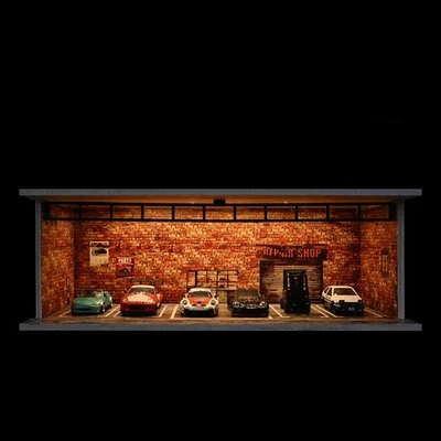 Vitrina para Hot Wheels,Diorama Escala 1/64 Coche Garaje Modelo con Luz LED... Foto 1 de 4