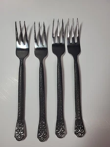 4 tenedores de ensalada ajuste gourmet AVALON negro martillado GS 18/10 cubiertos - Imagen 1 de 4