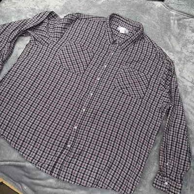 Haband Casual  Joe  pearl Snap flannel long sleeve shirt 3x - Image 1 of 4