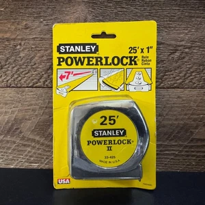 Stanley 33-425 PowerLock II misura nastro 25' x 1" - Vintage 1993 Made in USA NOS - Foto 1 di 7