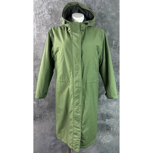 Lands End Women's Pea Green Hooded Long Stadium ? Parka sz L or 14/16 (15723) - Picture 1 of 10